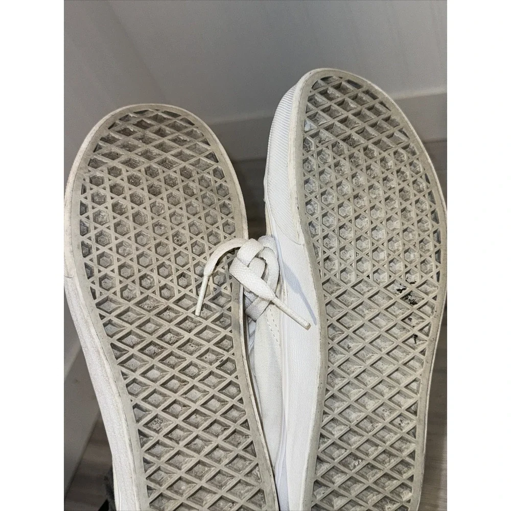 Vans Shoes Womens 7.5 Mens 6 Old Skool Sneakers White Canvas Lace Up‎ Low 508731